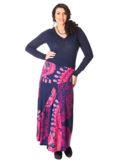 Rock In Dunkelblau/ Pink