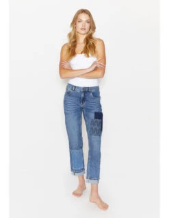 Angels Straight-Jeans Darleen TU Patch In Light Blue Used