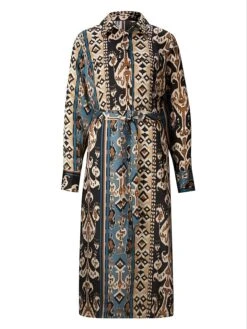 Heine Kleid In Schwarz/ Blau/ Beige