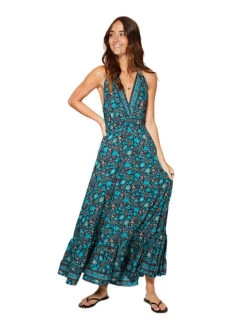 Kleid In Türkis/ Dunkelblau