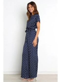 Jumpsuit In Dunkelblau/ Weiß -Triumph Verkäufe pretty summer jumpsuit in dunkelblau weiss 3