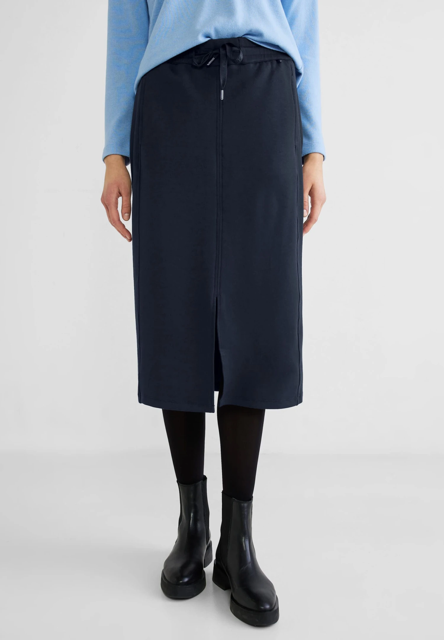 STREET ONE Midi Rock In Unifarbe Deep Blue 2 STREET ONE Midi Rock In Unifarbe Deep Blue – Bild 2